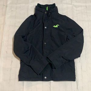 Navy Blue/neon green girls Med Hollister coat